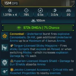 ⭐[MODDED] L70 SWAN SONG (CORROSIVE) - 15M DPS - 78% ACCURACY - 3.0/s FIRE RATE - 0.5s RELOAD - 4 PROJECTILES - RICOCHET - STICKY GYROJETS⭐