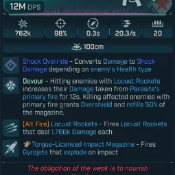 ⭐[MODDED] L70 PARASITE (SHOCK) - 12M DPS - 98% ACCURACY - 20.3/s FIRE RATE - 0.3s RELOAD - STICKY GYROJETS⭐