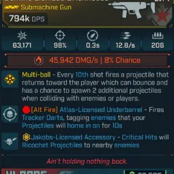 ⭐[MODDED] L1 BRICKHOUSE - 794K DPS (45K FIRE DMG/S) - 98% ACCURACY - 0.3s RELOAD - 12.8/s FIRE RATE - 206 MAG SIZE⭐
