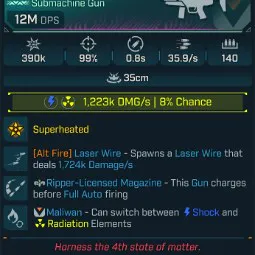 ⭐[MODDED] L70 PLASMA COIL (SHOCK/RADIATION) - 12M DPS - 99% ACCURACY - 35.9/s FIRE RATE - 0.8s RELOAD - +1,223K SHOCK DMG/S - 140 MAG⭐