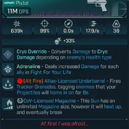 ⭐[MODDED] L70 SOUL SURVIVOR (CRYO CONVERT) - 11M DPS - 99% ACCURACY - 17.9/s FIRE RATE - 0.0s RELOAD⭐