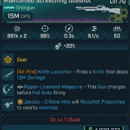 ⭐[MODDED] L70 DOESHOT - 15M DPS - 98% ACCURACY - 9.1/s FIRE RATE - 0.3s RELOAD - 2 PROJECTILES - RICOCHET⭐
