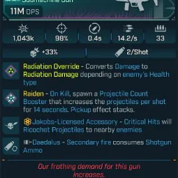 ⭐[MODDED] L70 RAIDEN (CORROSIVE) - 11M DPS - 98% ACCURACY - 14.2/s FIRE RATE - 0.4s RELOAD - RICOCHET⭐