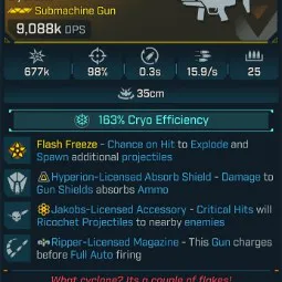 ⭐[MODDED] L70 FLASH CYCLONE (CRYO) - 9,088K DPS - 98% ACCURACY - 15.9/s FIRE RATE - 0.3s RELOAD - RICOCHET⭐
