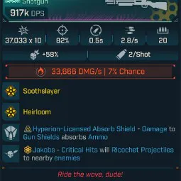 ⭐[MODDED] L1 HELLWALKER - 917K DPS - (+33,666 FIRE DMG/S) - 0.5s RELOAD - 2.8/s FIRE RATE - HEIRLOOM - HYPERION SHIELD ABSORB AMMO!⭐