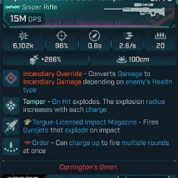 ⭐[MODDED] L70 SOLAR TEMPER (FIRE CONVERT) - 15M DPS - 96% ACCURACY - 2.6/s FIRE RATE - 0.6s RELOAD - STICKY GYROJETS⭐