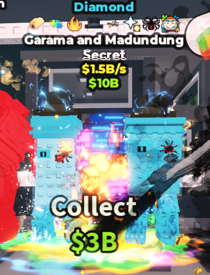 DIAMOND GARAMA AND MADUNDUNG 1.5B/S (EXPLOSIVE, FIRE, COMET, SPIDER, TACO, PAINT, MATTEO,GLITCH) #J8ZN5Q