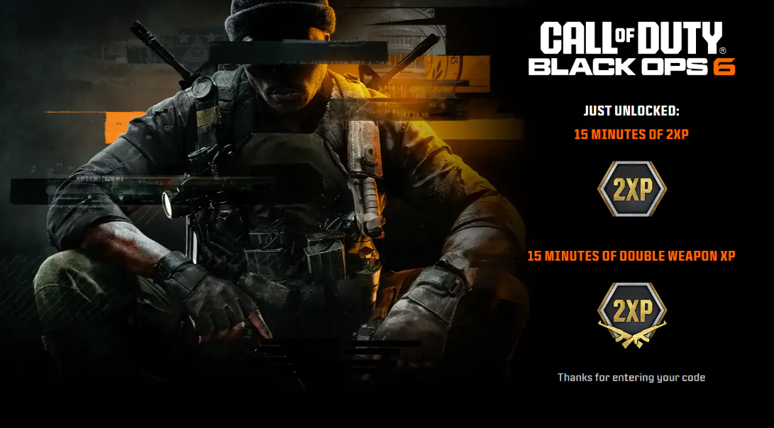 MW4 ๐ข 5 Hour ( WEAPON ) Double XP ๐ข ( 20 x 15 min )๐ข BO 6 CODES ๐ขWorks For ( WZ & BO7 & MW4 ) ๐ขCodes pruches ๐ข INSTANT DELIVERY ๐ข