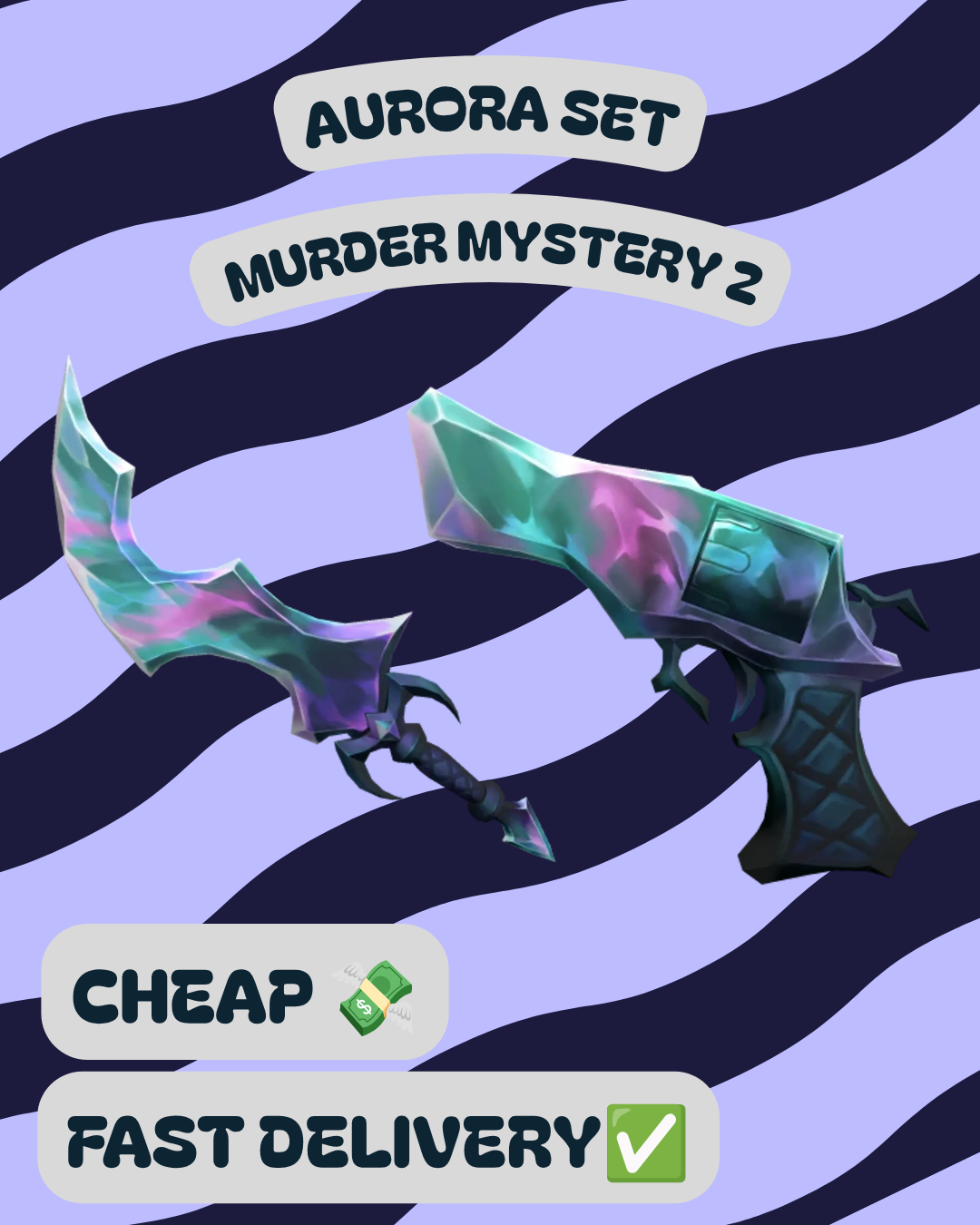 Aurora set mm2 | Fast Delivery | Murder mystery 2 | Roblox