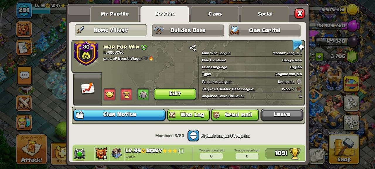 Level 30 ☣️ War For Win 👑 Master 2 League 🔥 Capital 10 Almost Max ⭐ War Log Win 495 💥 Lost 404 ☯️ BEST-DEAL