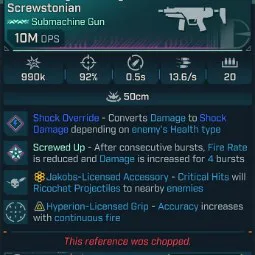 ⭐[MODDED] L70 SCREWSTONIAN (SHOCK) - 10M DPS - 13.6/s FIRE RATE - 0.5s RELOAD - RICOCHET⭐