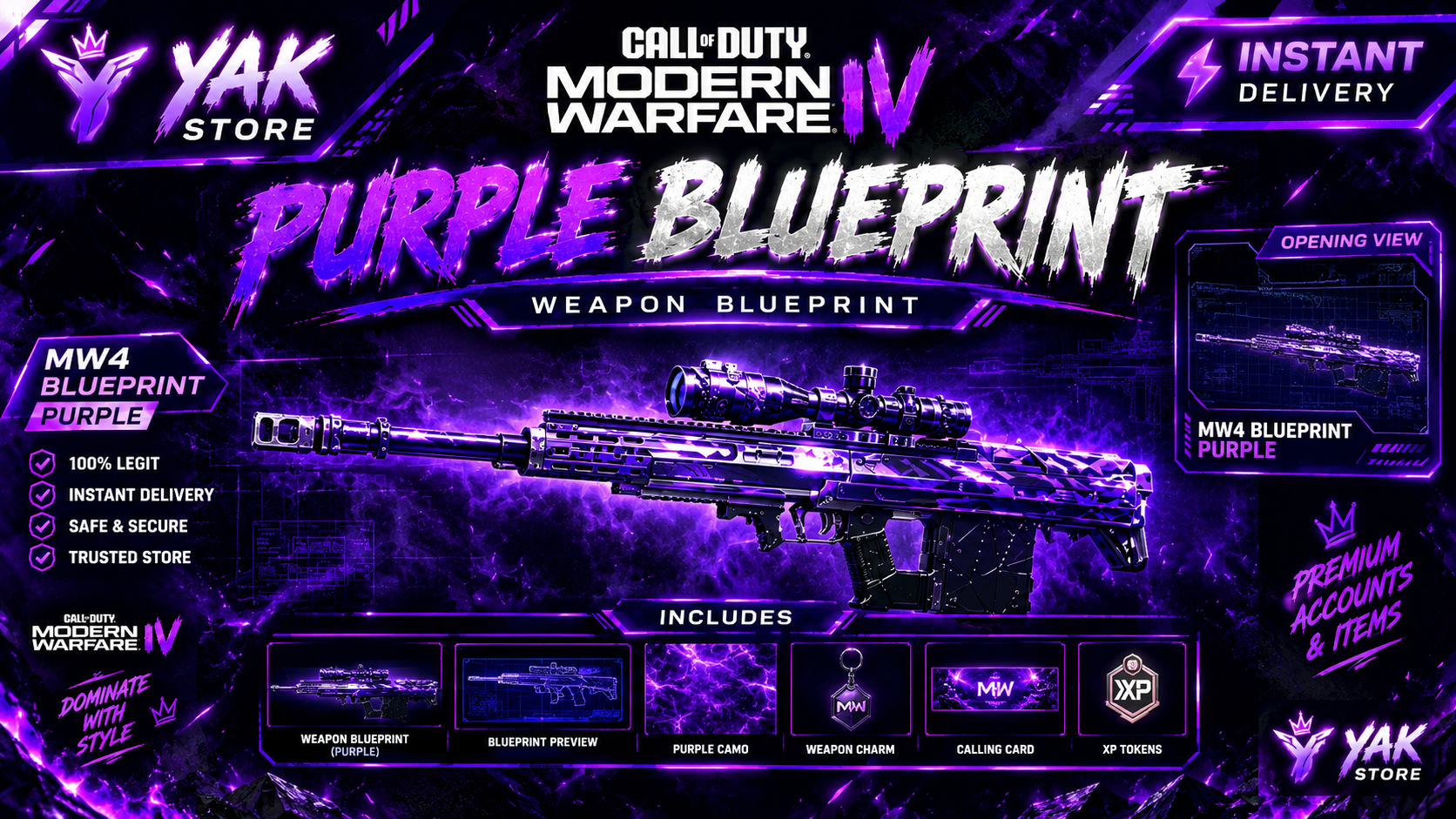 💜 CALL OF DUTY: MW4 – PURPLE WEAPON BLUEPRINT