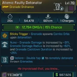 ⭐[GOD ROLL] L70 FAULTY DETONATOR - ONE ELEMENT OF YOUR CHOICE - SEE IMAGES⭐