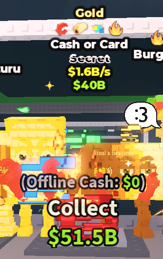 GOLD CASH OR CARD 1.6B/S (CRAB ,TACO ,FIRE)