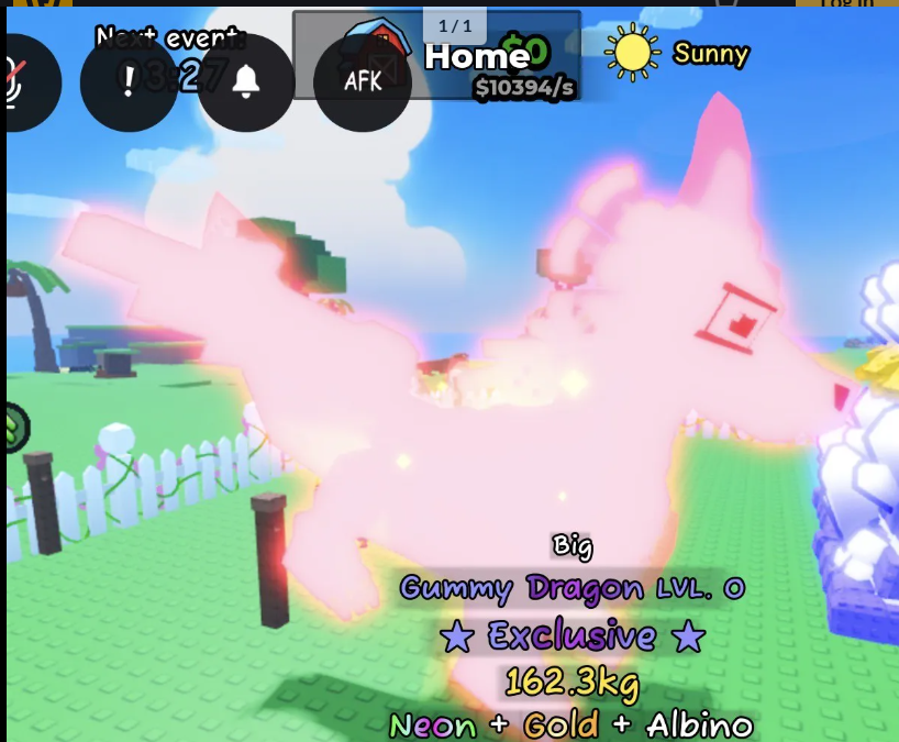 Big NEON Gummy Dragon | Clean Level 0, 162.3KG