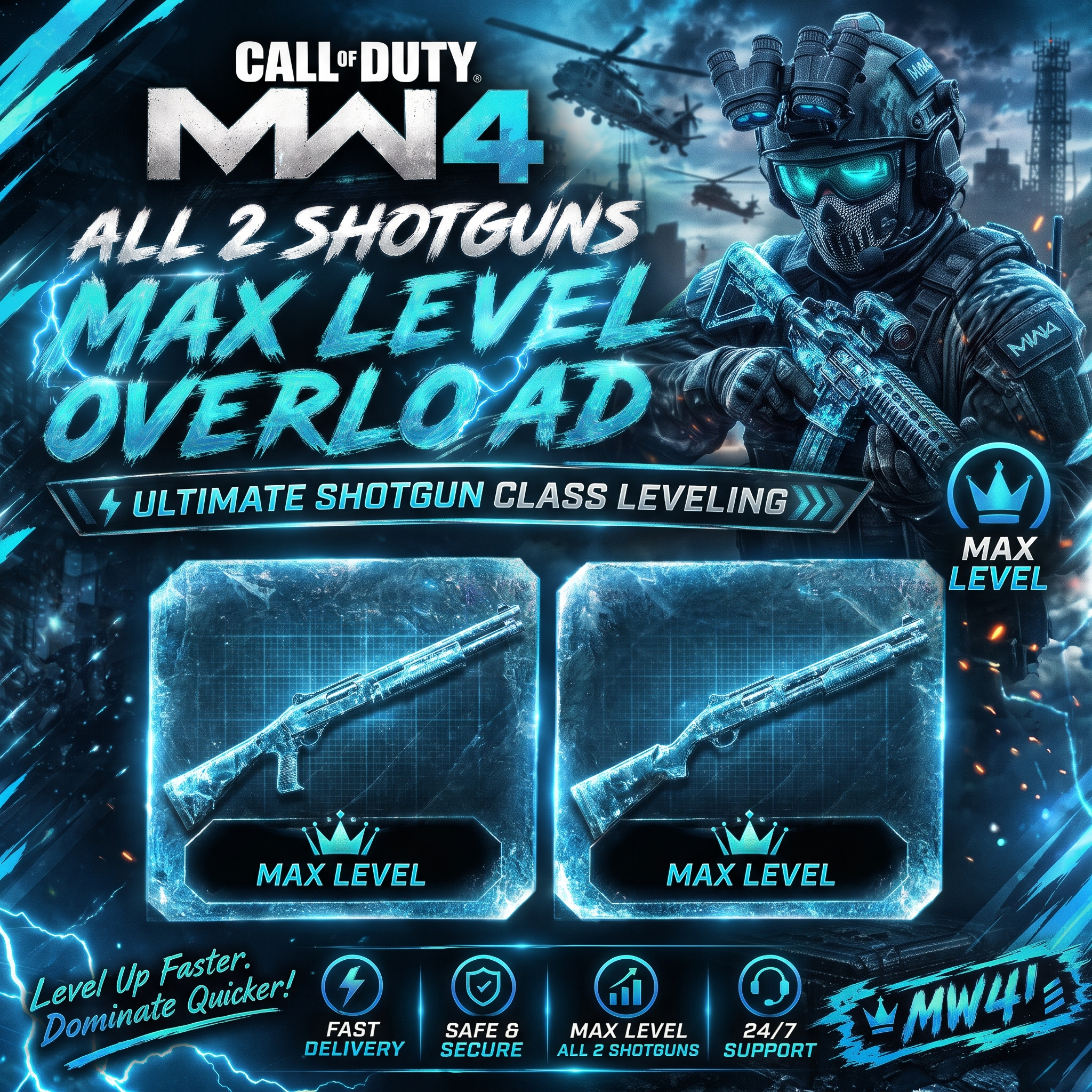 ⚡ MW4 SHOTGUNS LEVEL BOOST | ALL 2 SHOTGUNS MAX LEVEL ⚡