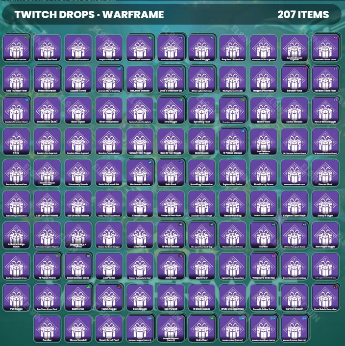 Warframe 🔶 207 Items