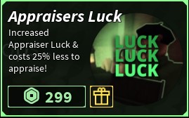 Fisch > Appraisers Luck