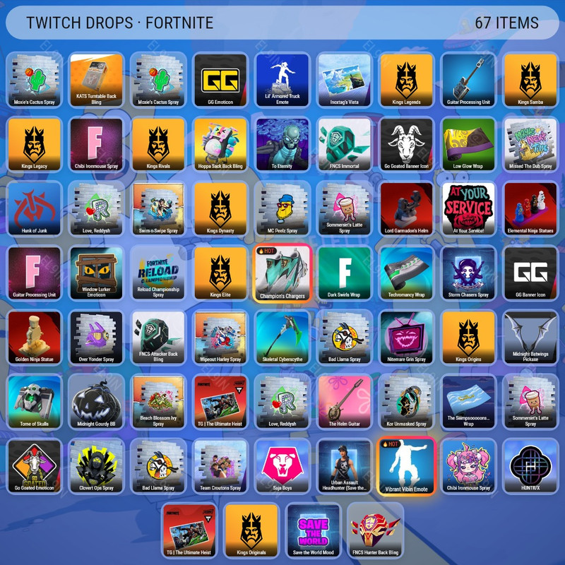 ⚡️ Twitch Drops ⚡️ Inoxtag Icon Series  🧨 Fortnite [Total 67 Items]