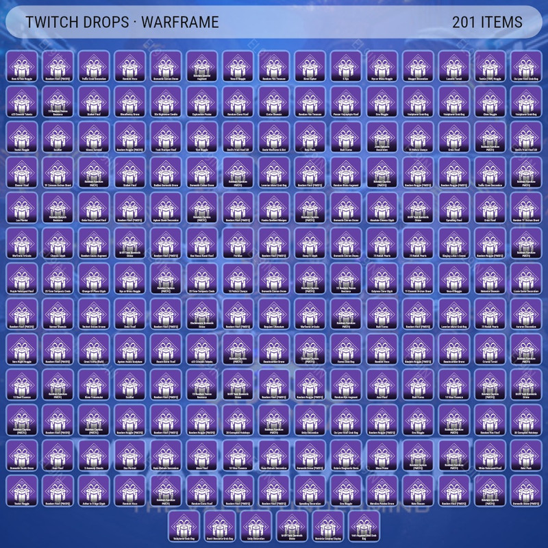 💜 Twitch Drops 🌐 PMCFQ - cyanfacade ❤️ Warframe [Total 204 Items]