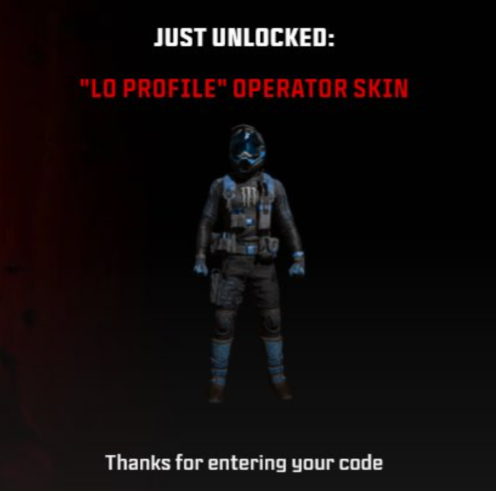 【key】💙 Monster Energy LO PROFILE Blue Skin COD MW3/WZ4 RARE
