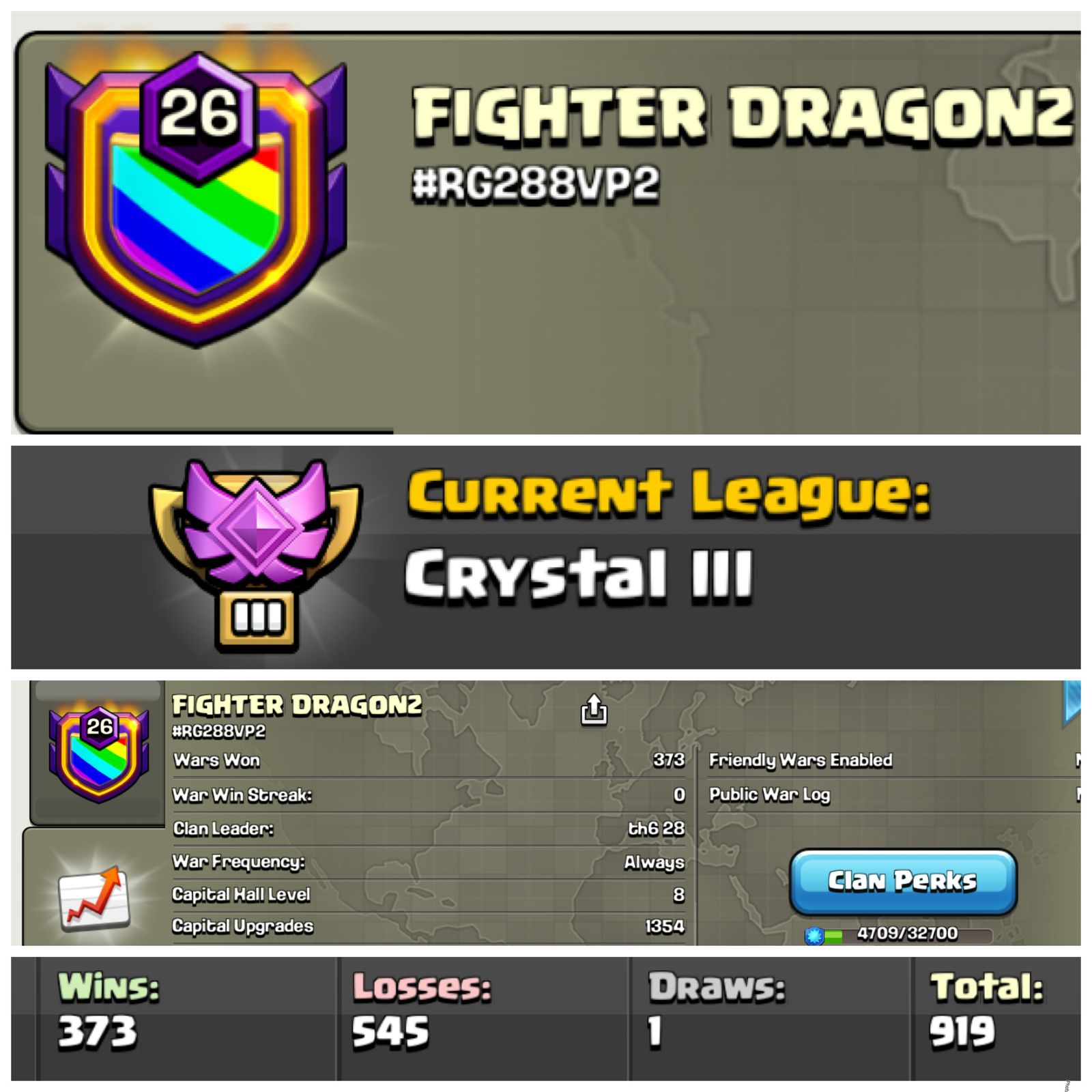 🔥CLAN NAME-FIGHTER DRAGONS 🔥 CRYSTAL-3 🔥 - WAR LOG 🔥 CC-8 🔥
