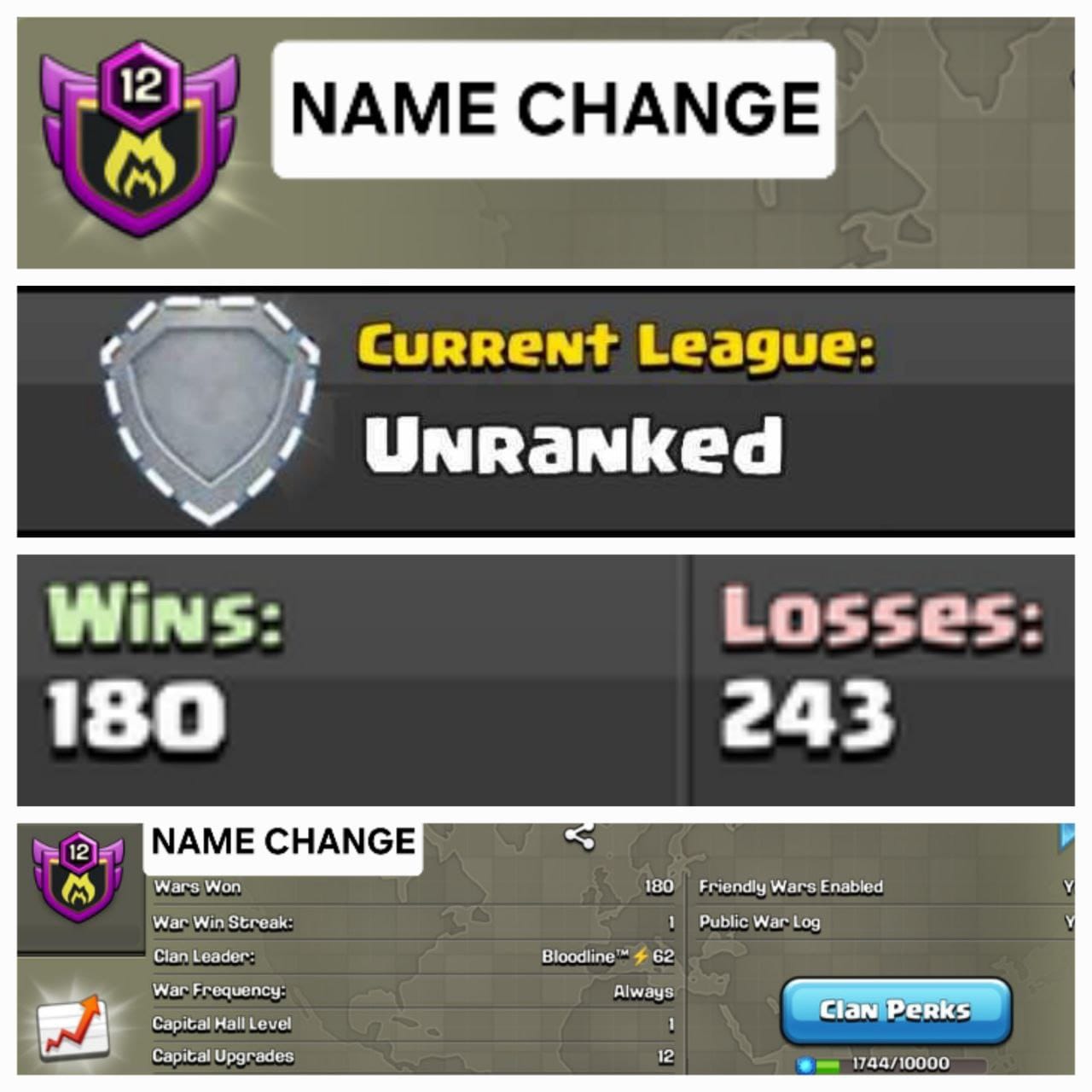 Level 12 name change clan || UNRANKED