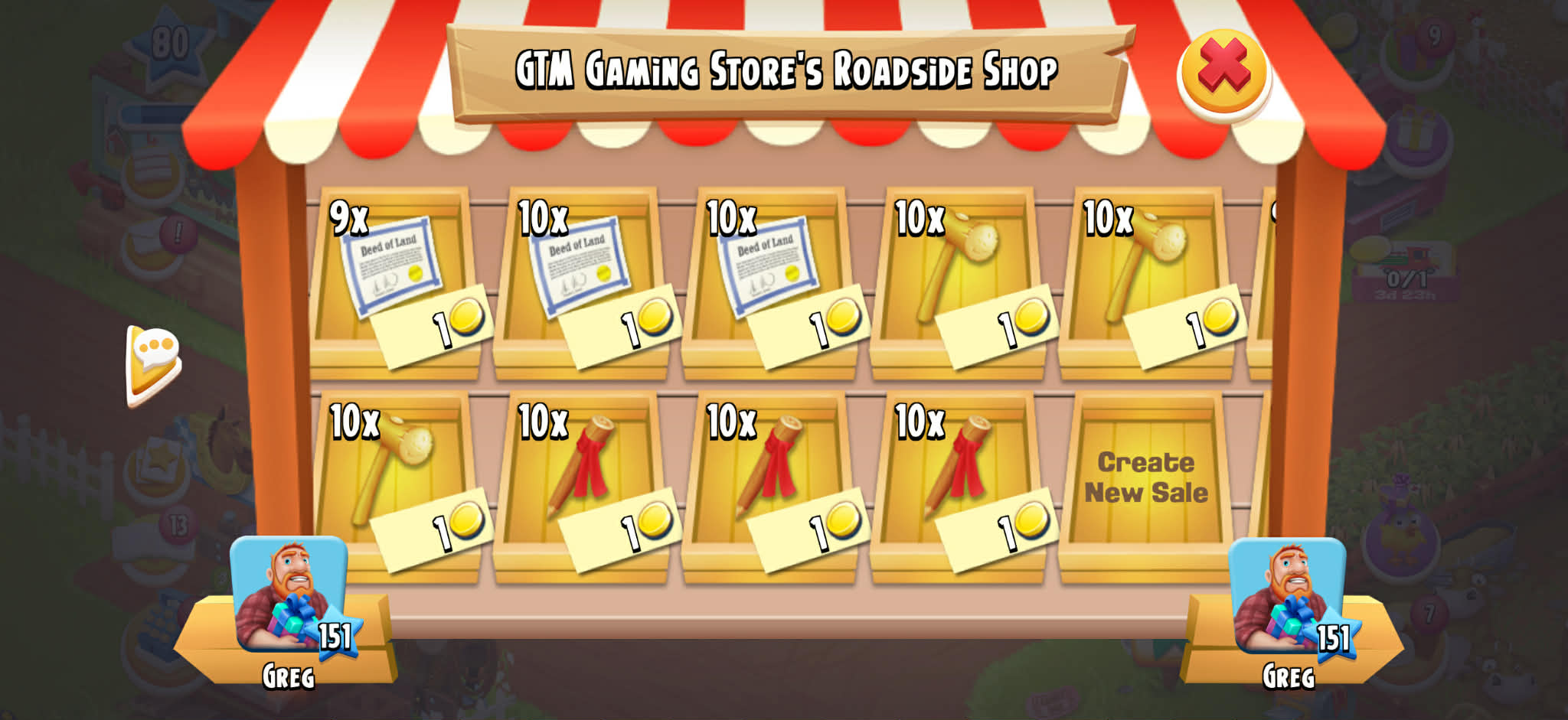 💛 One Week - Land Expansion Package 💛 7x89=623 Land Tools 💛Delivery at 1 Coin 💛