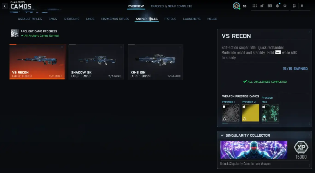 🔥 BO7 Account | Prestige 1 Level 55 | Singularity Camo Unlocked | Meta Guns | Full Access Xbox/PSN/PC | Rare Multiplayer Account 30 Singularity