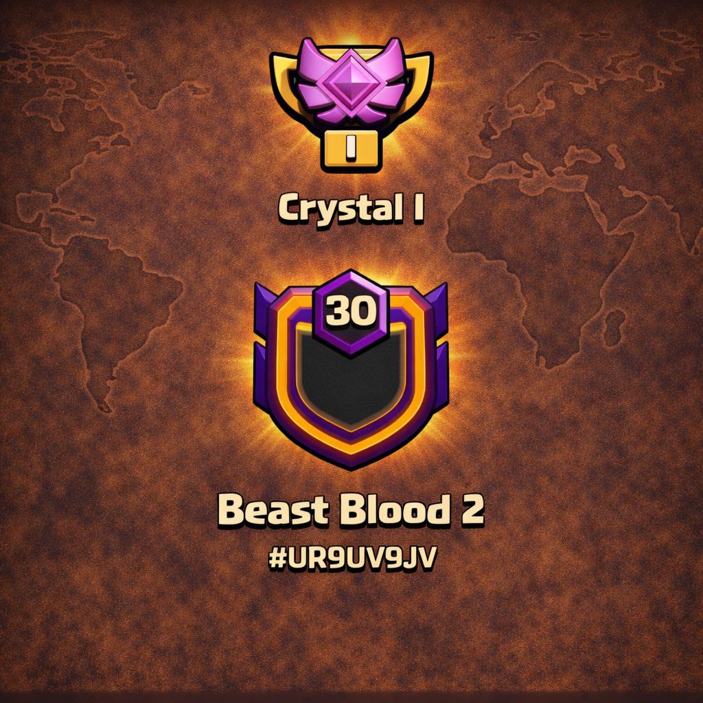 FULL MAX ❤️ BEAST BLOOD 2 🚀 LEVEL: 30 🏰 CAPITAL HALL: 10 ⚔️ WAR WON: 346-536 💎 CWL: Crystal I 💸 CHEAP INSTANT AVAILABLE