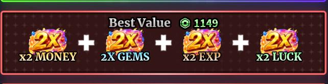 Sailor Piece - Best Value(2x Money + 2x Gems + 2x EXP + 2x Luck)【1149R】