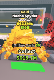 Steal A Brainrot > GOLD Nacho Spyder - 62.5m/s