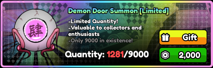 All Star Tower Defense X > Demon Door Summon [Limited] [2000R]