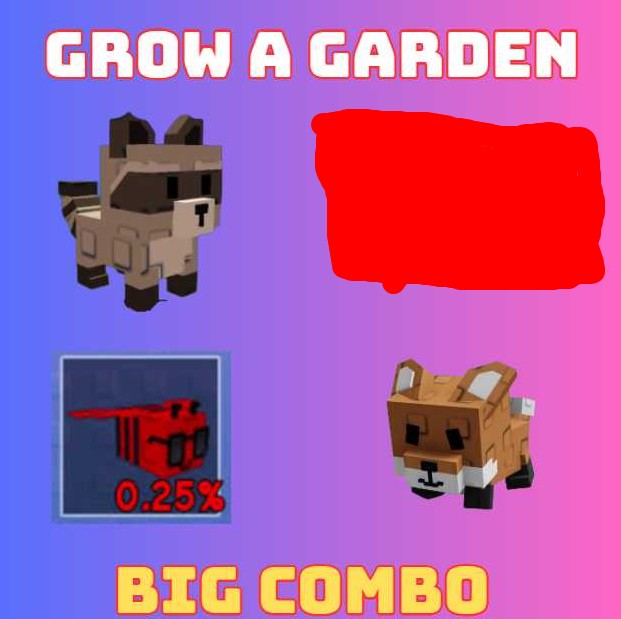 ❄️ Grow A Garden ⭐️ Raccoon + Red Fox + Disco Bee PETS ⭐️ Fast Delivery ✅Limited Time Offer