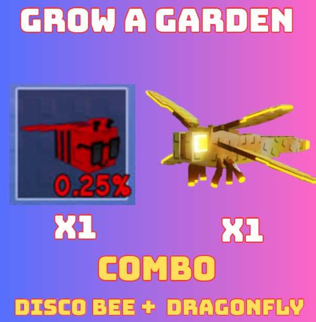 ❄️ DragonFly + Disco Bee PETS ⭐️ Grow A Garden ⭐️ Fast Delivery ✅Limited Time Offer
