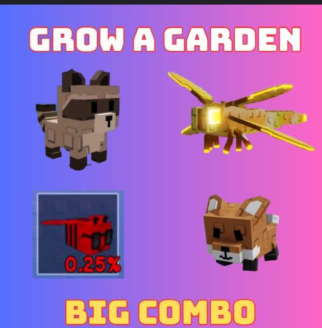 ❄️ Disco Bee + Raccoon + Red Fox + DragonFly ⭐️ Grow A Garden ⭐️ Fast Delivery