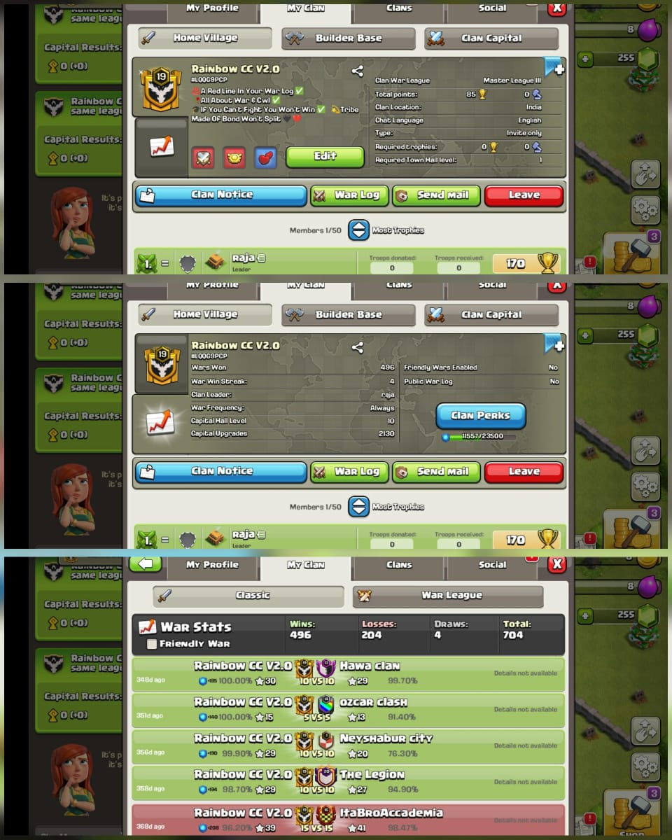 English Name-Rainbow CC V2.0]Master 3]CC 10]level19]496Win-204Loss ]Fast Delivery] Cheap Clan