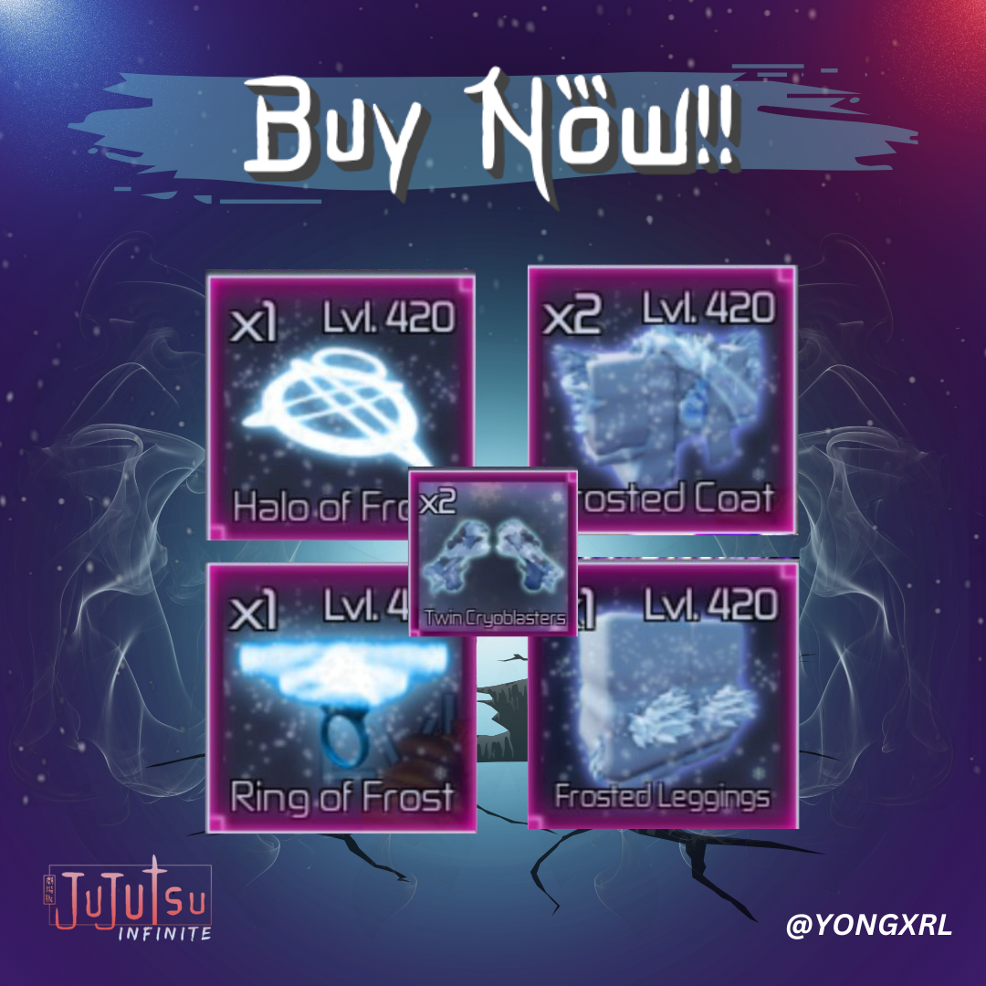 Frost Armor Set + Twin Cryoblaster - Armor + Weapon| Jujutsu Infinite | ✅FAST DELIVERY