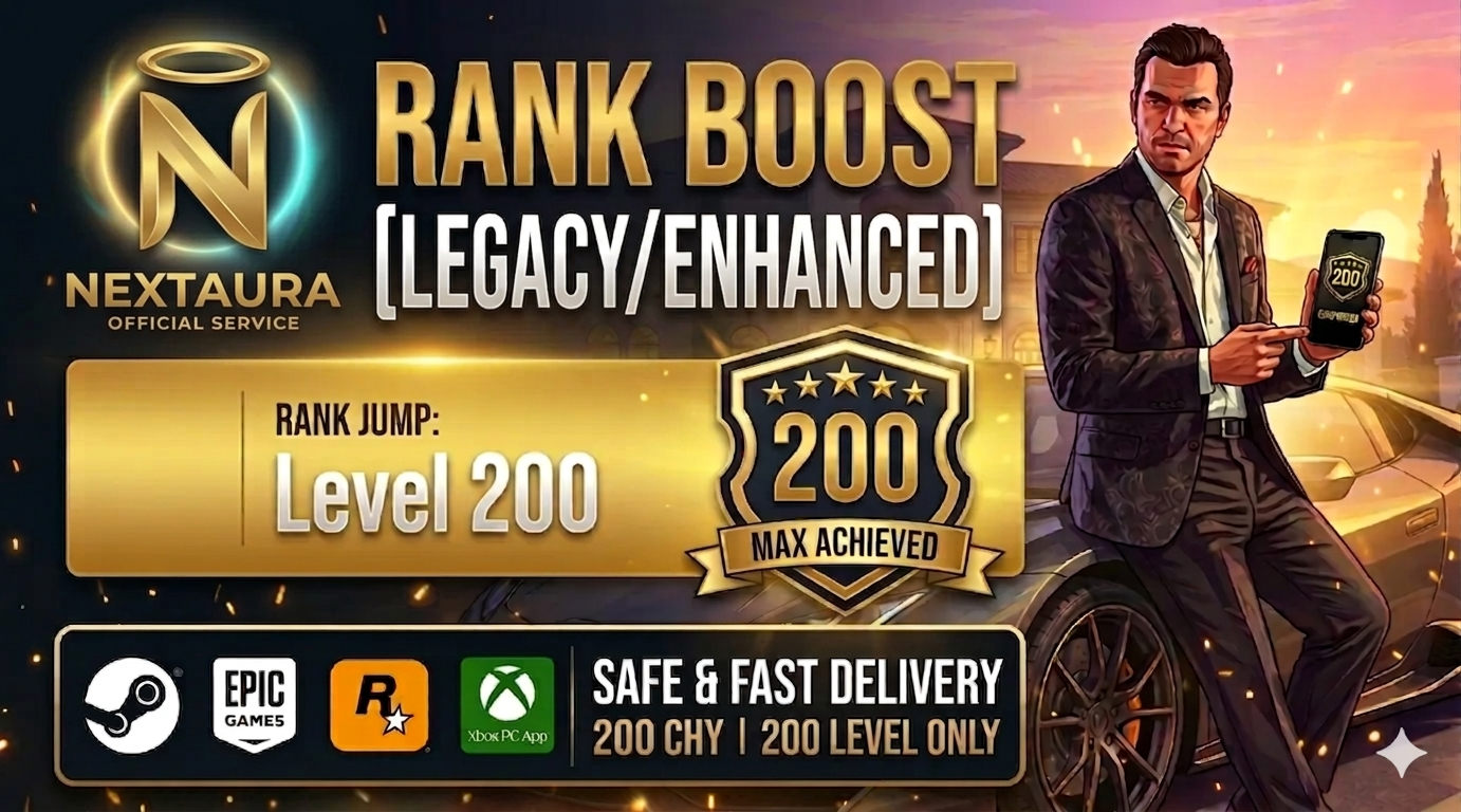 🚀 RP Level Boost ✅ 200 RP Level | GTA 5 [Legacy/Enhanced] [Not Full game Account] | PC