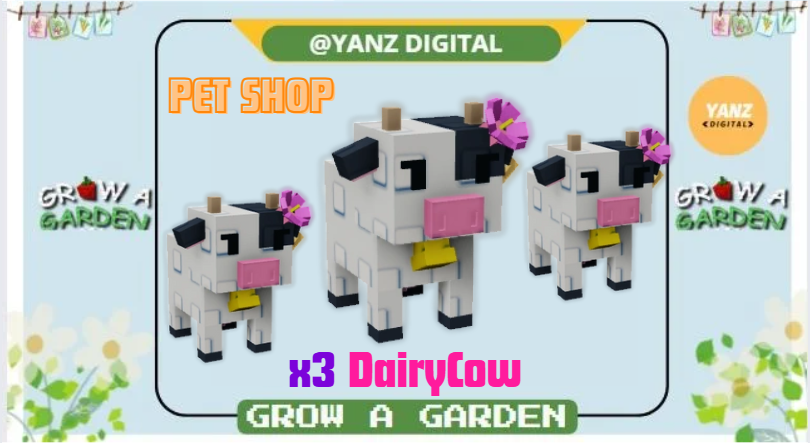 (x3) Dairy Cow | Pet Beanstalk Event – Grow A Garden