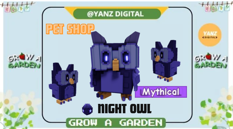 ✨Night Owl | Pet Lunar Glow Event – Grow A Garden