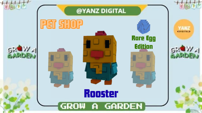 ✨Rooster | Pet Rare Egg – Grow A Garden