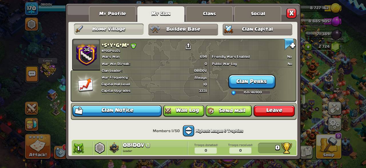 😎✨LEVEL 34 + CHAMPION 3 CLAN | SIGMA STYLE NAME: *S*Y*G*M* | CC 10 MAX | POSITIVE WAR LOG 694-551 W/L | YOUR ACCOUNT WILL BE PROMOTED TO LEADER | FAST DELIVERY! 🚚