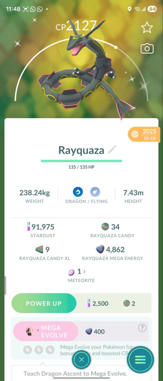 Shiny Rayquaza + 1 Million Stardust for trade ~ Cp 2000-2500 | Buy 2 Get 1 Regular Rayquaza Free