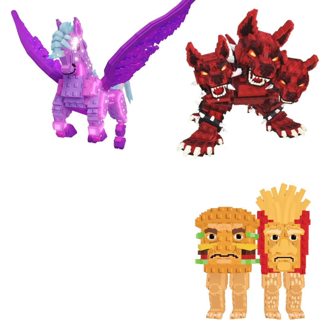 [BUNDLE] - 🥝 1x Celestial Pegasus 🥝 1x Cerberus 🥝 1x Burguro And Fryuro