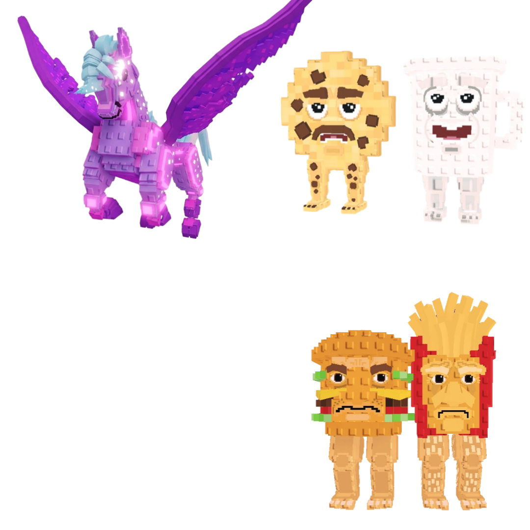 [BUNDLE] - 🐴 1x Celestial Pegasus 🐴 1x Cooki and Milki 🐴 1x Burguro And Fryuro