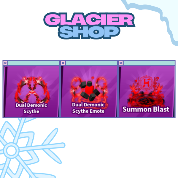 Dual Demonic Scythe + Explosion + Emote ( Limited Set )