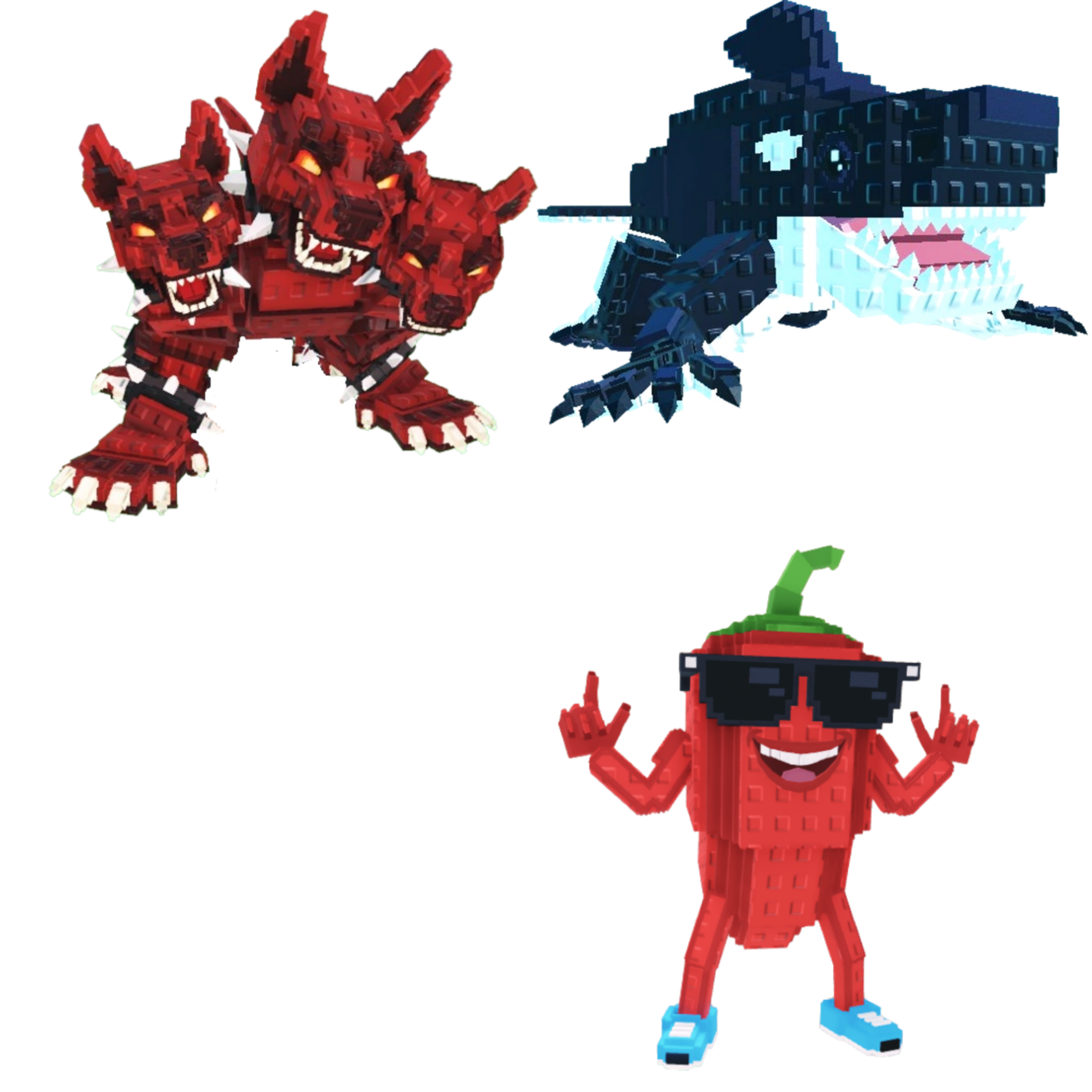 [BUNDLE] - 🐐 1x Cerberus 🐐 1x Chillin Chili 🐐 1x Orcaledon
