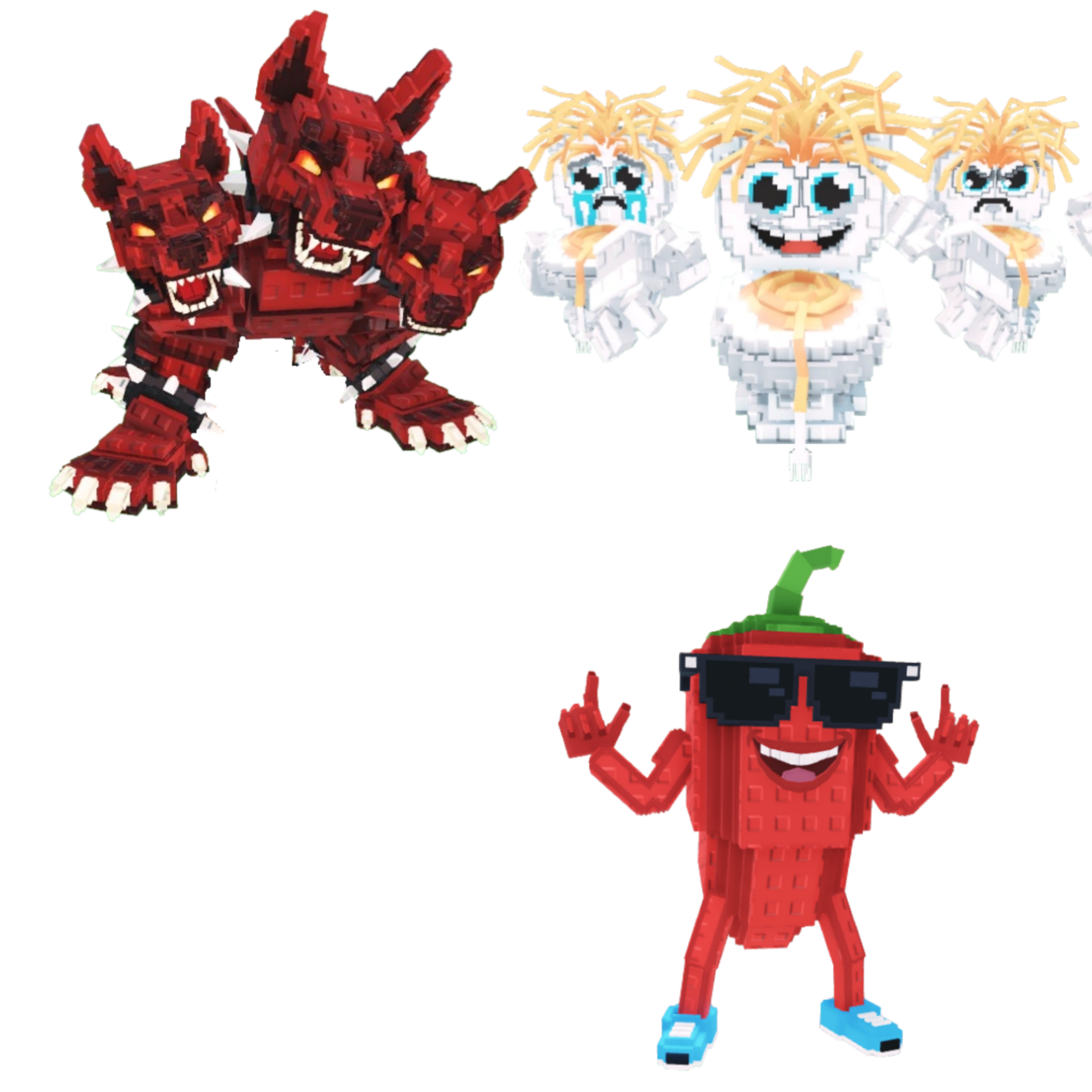[BUNDLE] - 🦒 1x Cerberus 🦒 1x Chillin Chili 🦒 1x Los Spaghettis