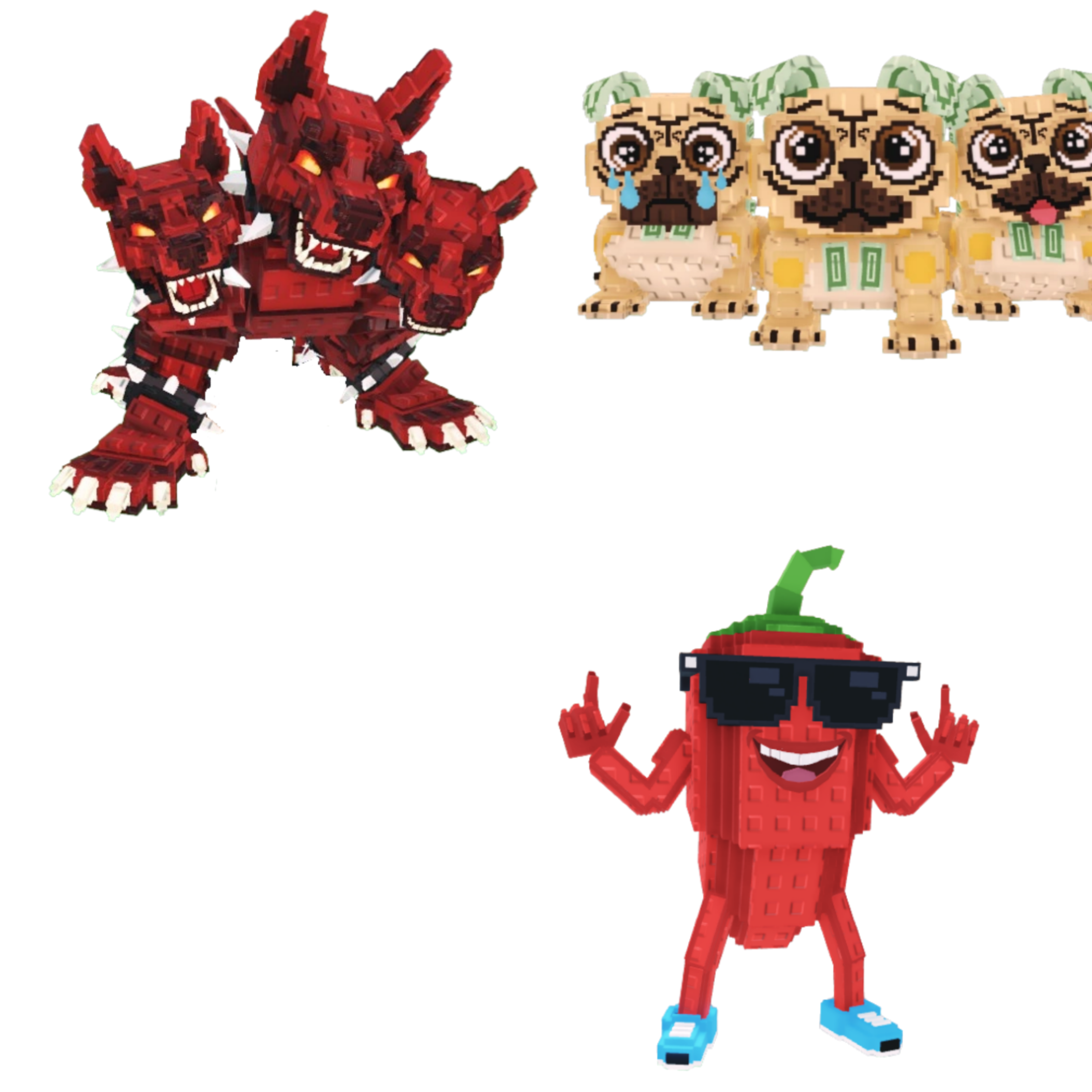 [BUNDLE] - 🐭 1x Cerberus 🐭 1x Chillin Chili 🐭 1x Los Puggies